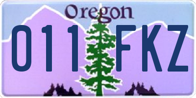 OR license plate 011FKZ