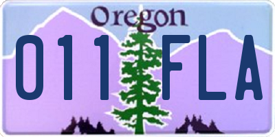 OR license plate 011FLA
