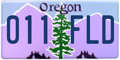 OR license plate 011FLD