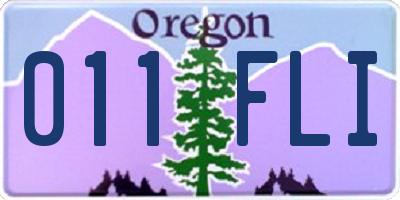 OR license plate 011FLI