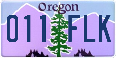 OR license plate 011FLK