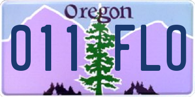 OR license plate 011FLO