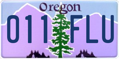 OR license plate 011FLU