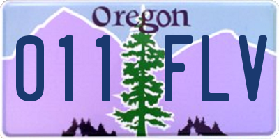 OR license plate 011FLV
