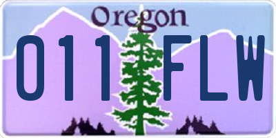 OR license plate 011FLW