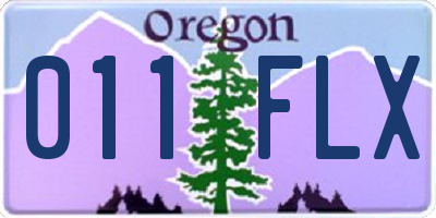 OR license plate 011FLX