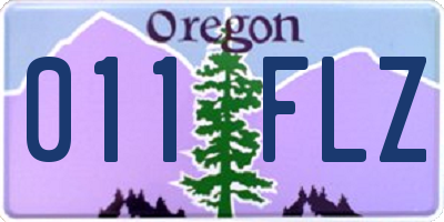 OR license plate 011FLZ