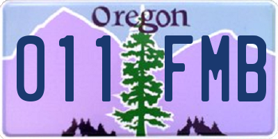 OR license plate 011FMB