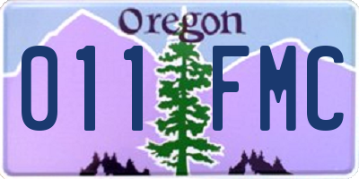 OR license plate 011FMC