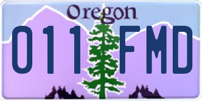 OR license plate 011FMD