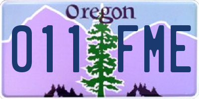 OR license plate 011FME