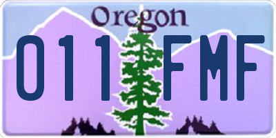 OR license plate 011FMF