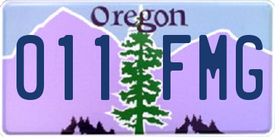OR license plate 011FMG