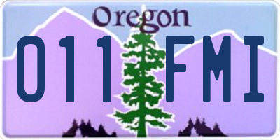 OR license plate 011FMI