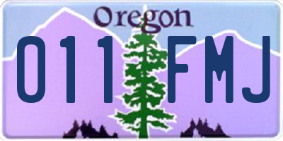 OR license plate 011FMJ