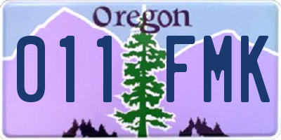 OR license plate 011FMK