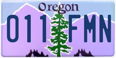 OR license plate 011FMN