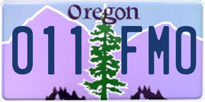 OR license plate 011FMO