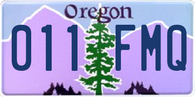 OR license plate 011FMQ