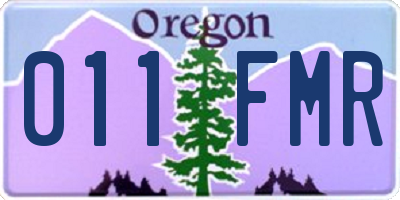 OR license plate 011FMR