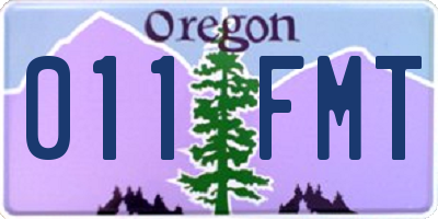 OR license plate 011FMT