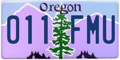 OR license plate 011FMU