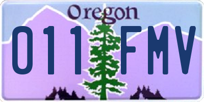 OR license plate 011FMV