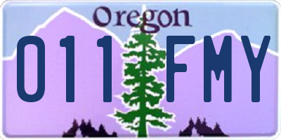 OR license plate 011FMY