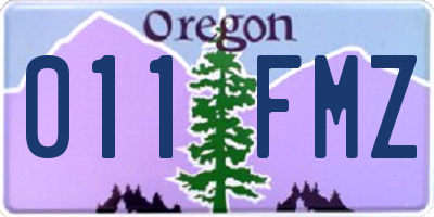 OR license plate 011FMZ