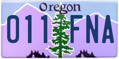 OR license plate 011FNA