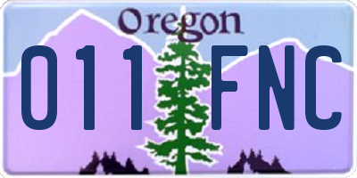 OR license plate 011FNC