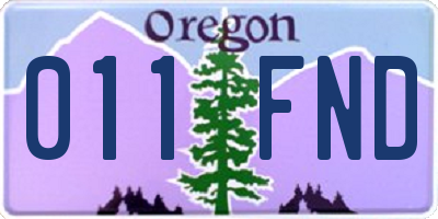 OR license plate 011FND