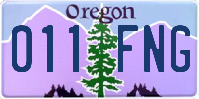 OR license plate 011FNG
