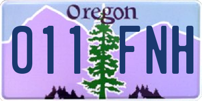 OR license plate 011FNH