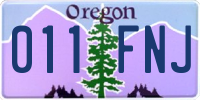 OR license plate 011FNJ