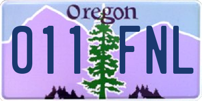 OR license plate 011FNL