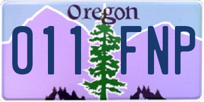 OR license plate 011FNP