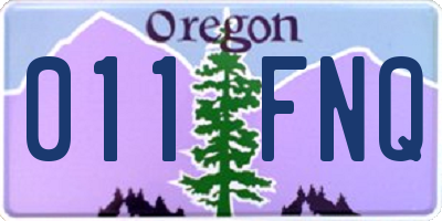 OR license plate 011FNQ