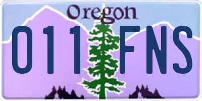OR license plate 011FNS