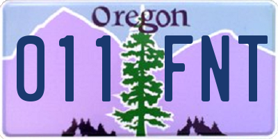 OR license plate 011FNT
