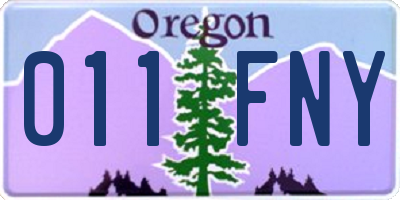 OR license plate 011FNY