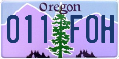 OR license plate 011FOH