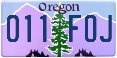 OR license plate 011FOJ