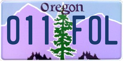 OR license plate 011FOL