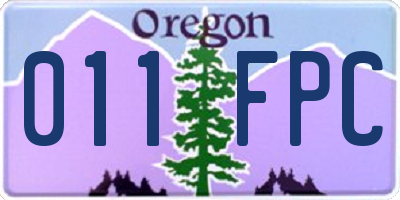OR license plate 011FPC