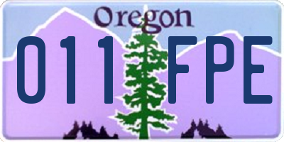 OR license plate 011FPE
