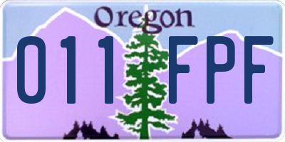 OR license plate 011FPF
