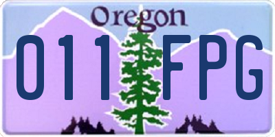 OR license plate 011FPG