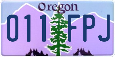 OR license plate 011FPJ