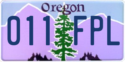 OR license plate 011FPL